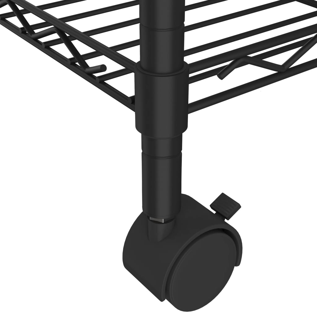 8720286151075_g_en_hd_4 vidaXL 5-Tier Storage Shelf with Wheels 75x35x155 cm Black 250 kg - Image 6