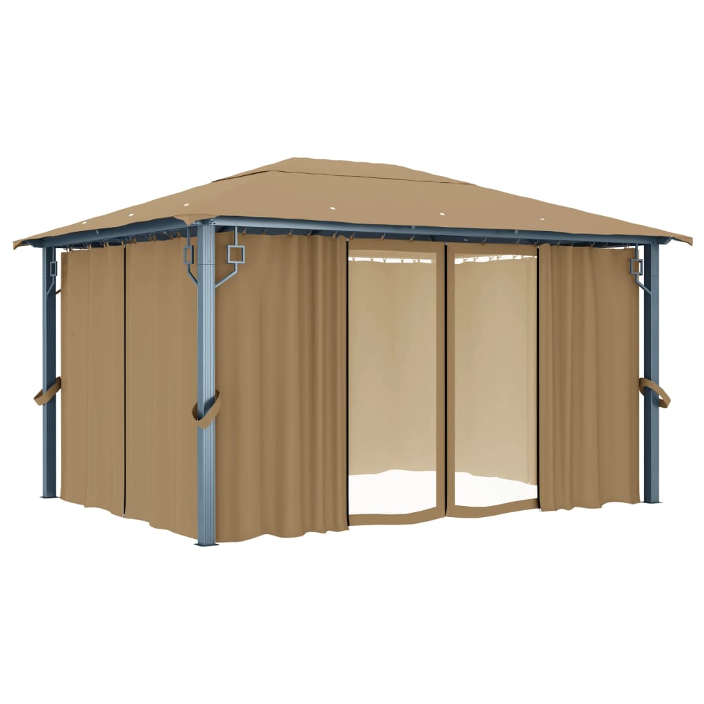 8720286153086_g_en_hd_1 vidaXL Gazebo with Curtain 400x300 cm Taupe Aluminium - Image 2