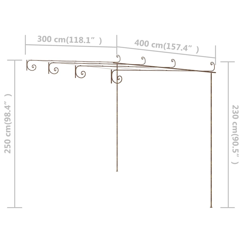 8720286153505_g_en_hd_5 vidaXL Garden Pergola Antique Brown 4x3x2.5 m Iron - Image 7
