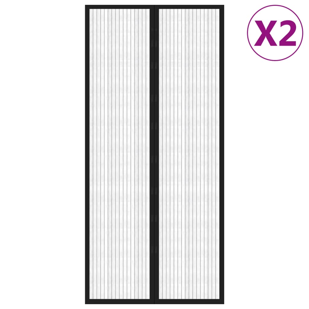 8720286154045_g_en_hd_1 vidaXL Insect Door Curtains 2 pcs with Magnet Blocks Black 210x90 cm - Image 2