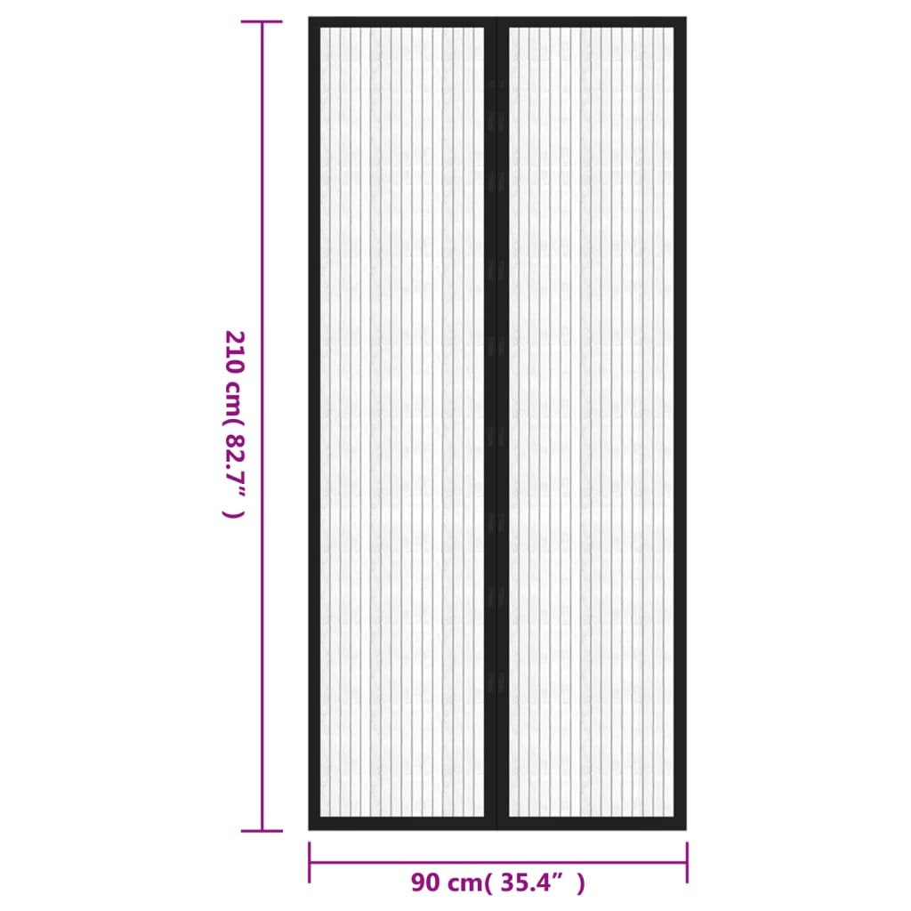 8720286154045_g_en_hd_7 vidaXL Insect Door Curtains 2 pcs with Magnet Blocks Black 210x90 cm - Image 8