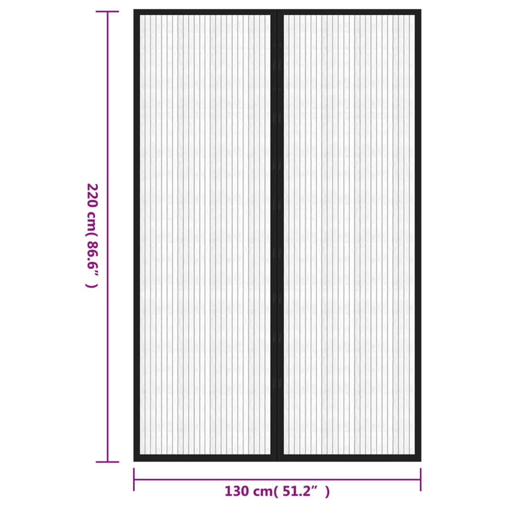 8720286154076_g_en_hd_7 vidaXL Insect Door Curtains 2 pcs with Magnet Blocks Black 220x130 cm - Image 8