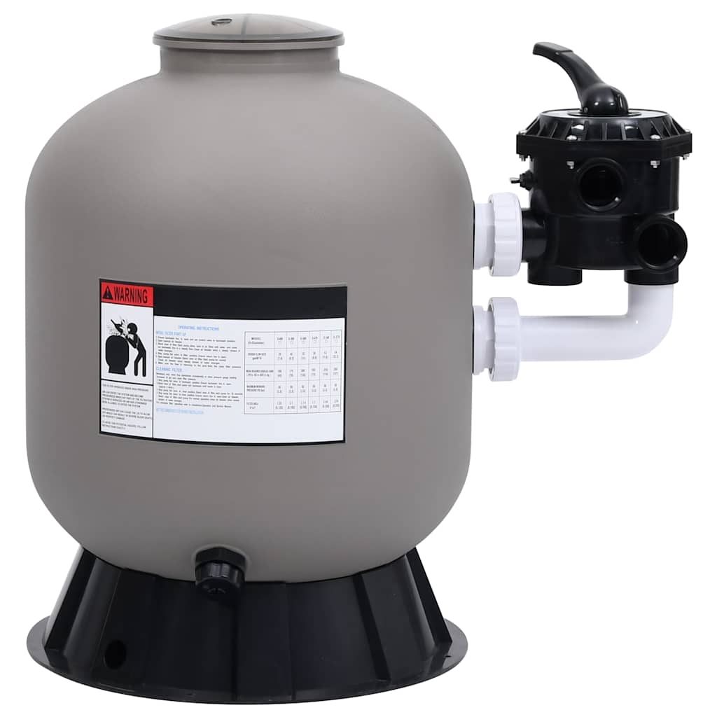 8720286155219_g_en_hd_1 vidaXL Pool Sand Filter with Side Mount 6-Way Valve Grey - Image 2