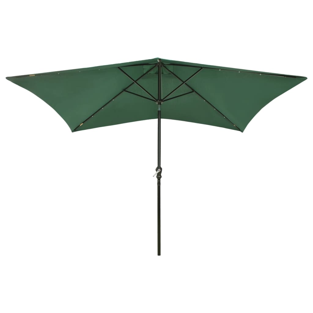 8720286164686_g_en_hd_1 vidaXL Garden Parasol with LEDs and Steel Pole Green 2x3 m - Image 2