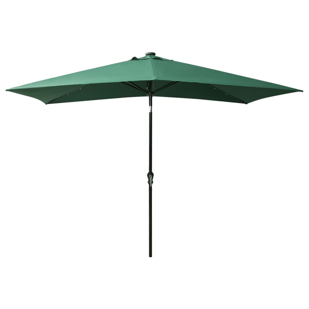 8720286164686_g_en_hd_2 vidaXL Garden Parasol with LEDs and Steel Pole Green 2x3 m - Image 3
