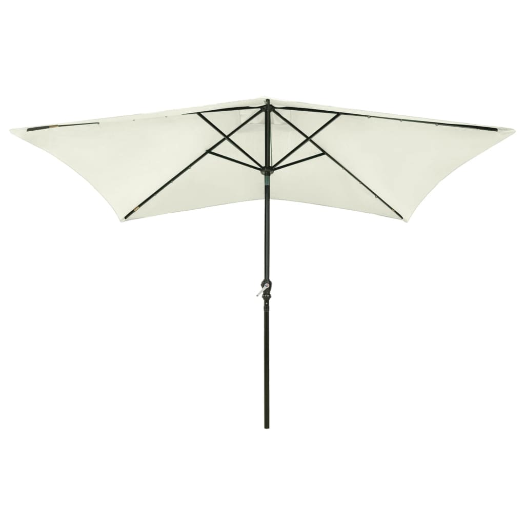8720286164693_g_en_hd_1 vidaXL Garden Parasol with LEDs and Steel Pole Sand 2x3 m - Image 2