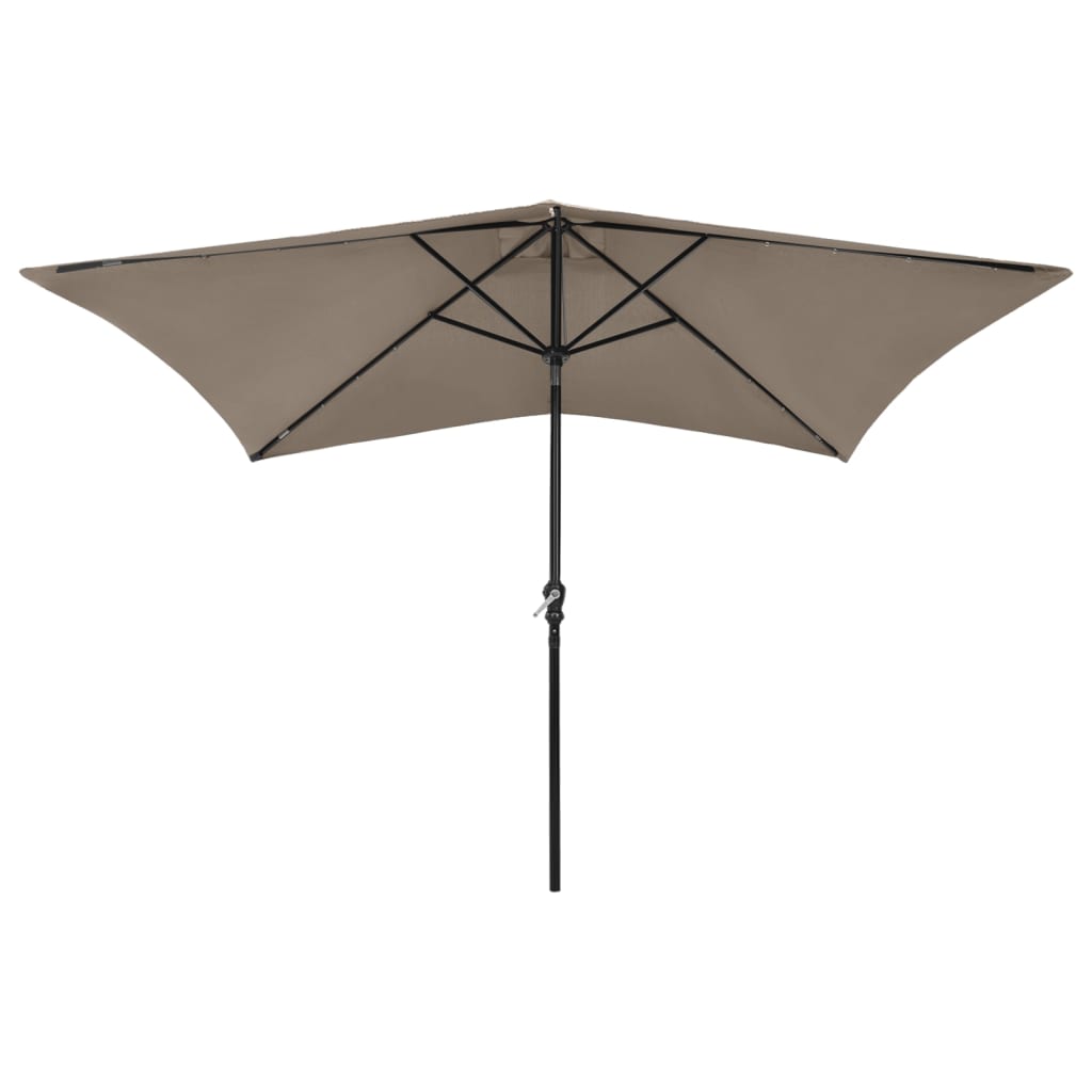 8720286164716_g_en_hd_1 vidaXL Garden Parasol with LEDs and Steel Pole Taupe 2x3 m - Image 2