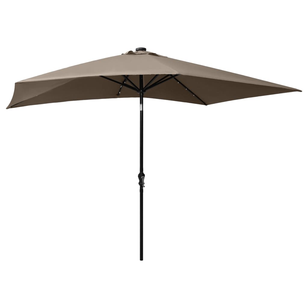 8720286164716_g_en_hd_3 vidaXL Garden Parasol with LEDs and Steel Pole Taupe 2x3 m - Image 4