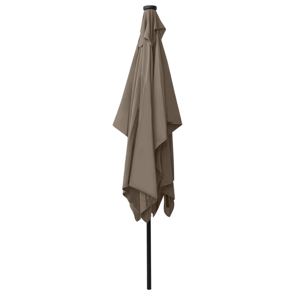 8720286164716_g_en_hd_5 vidaXL Garden Parasol with LEDs and Steel Pole Taupe 2x3 m - Image 6