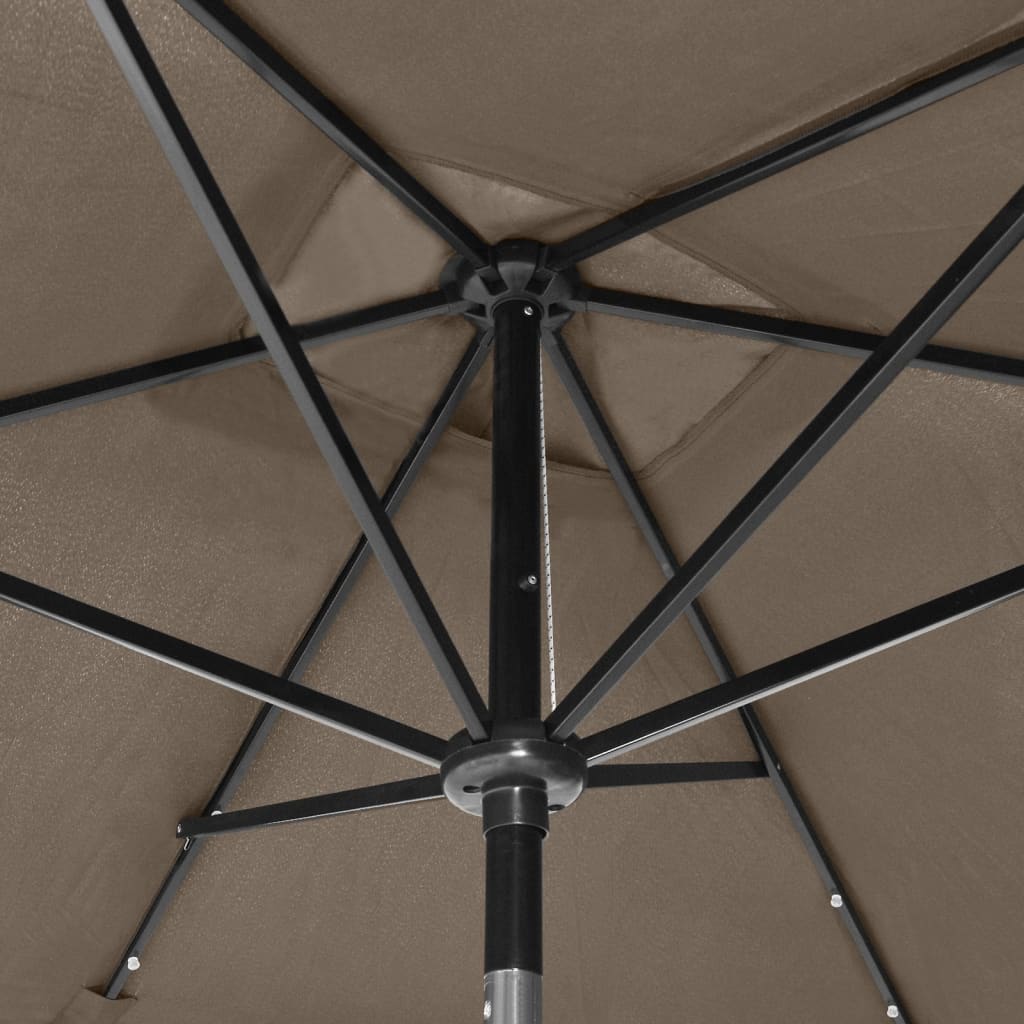 8720286164716_g_en_hd_8 vidaXL Garden Parasol with LEDs and Steel Pole Taupe 2x3 m - Image 9