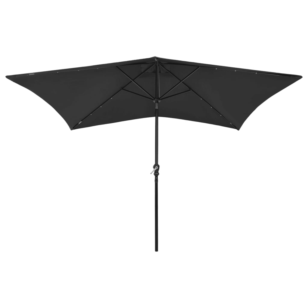 8720286164747_g_en_hd_1 vidaXL Garden Parasol with LEDs and Steel Pole Black 2x3 m - Image 2
