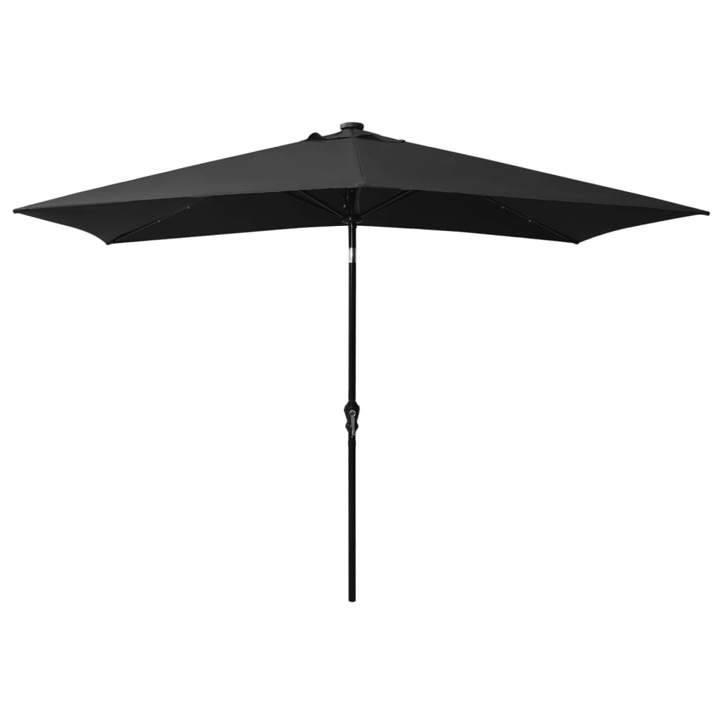 8720286164747_g_en_hd_2 vidaXL Garden Parasol with LEDs and Steel Pole Black 2x3 m - Image 3