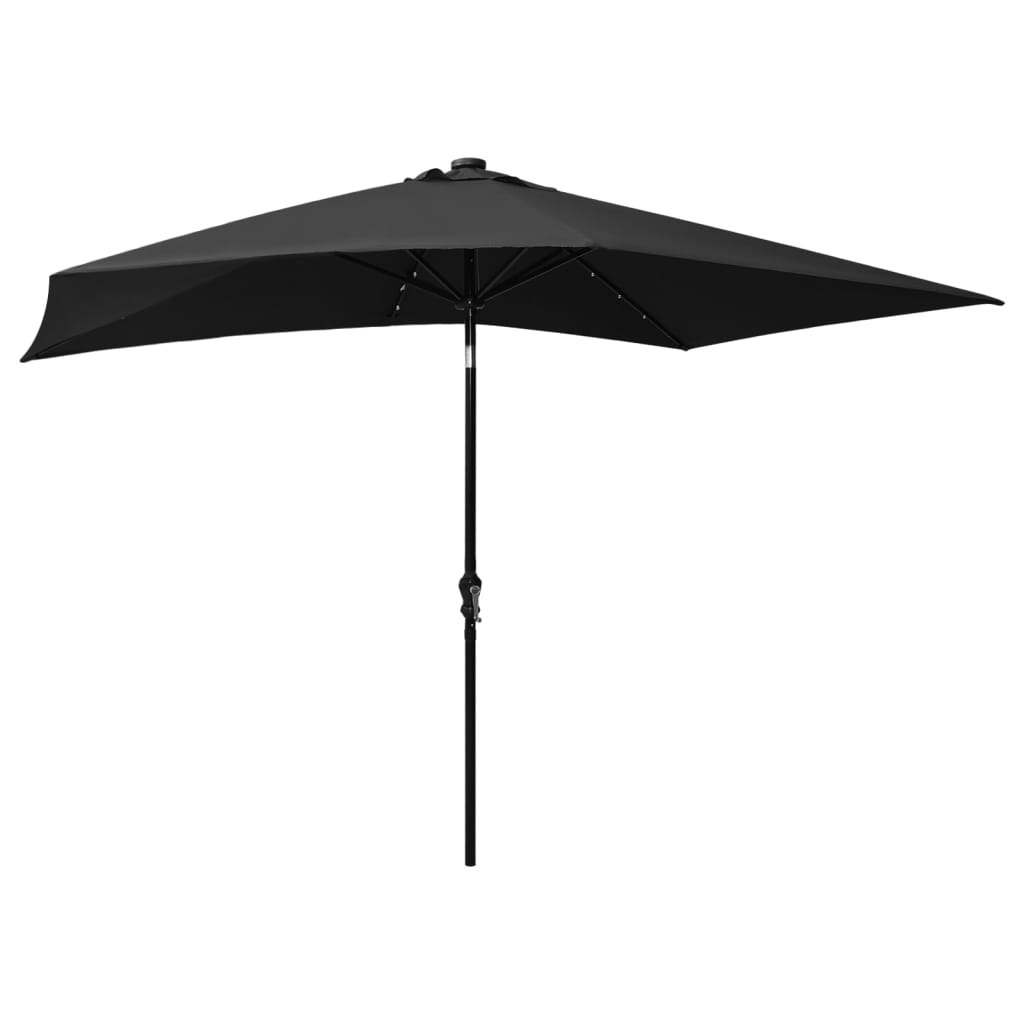 8720286164747_g_en_hd_3 vidaXL Garden Parasol with LEDs and Steel Pole Black 2x3 m - Image 4
