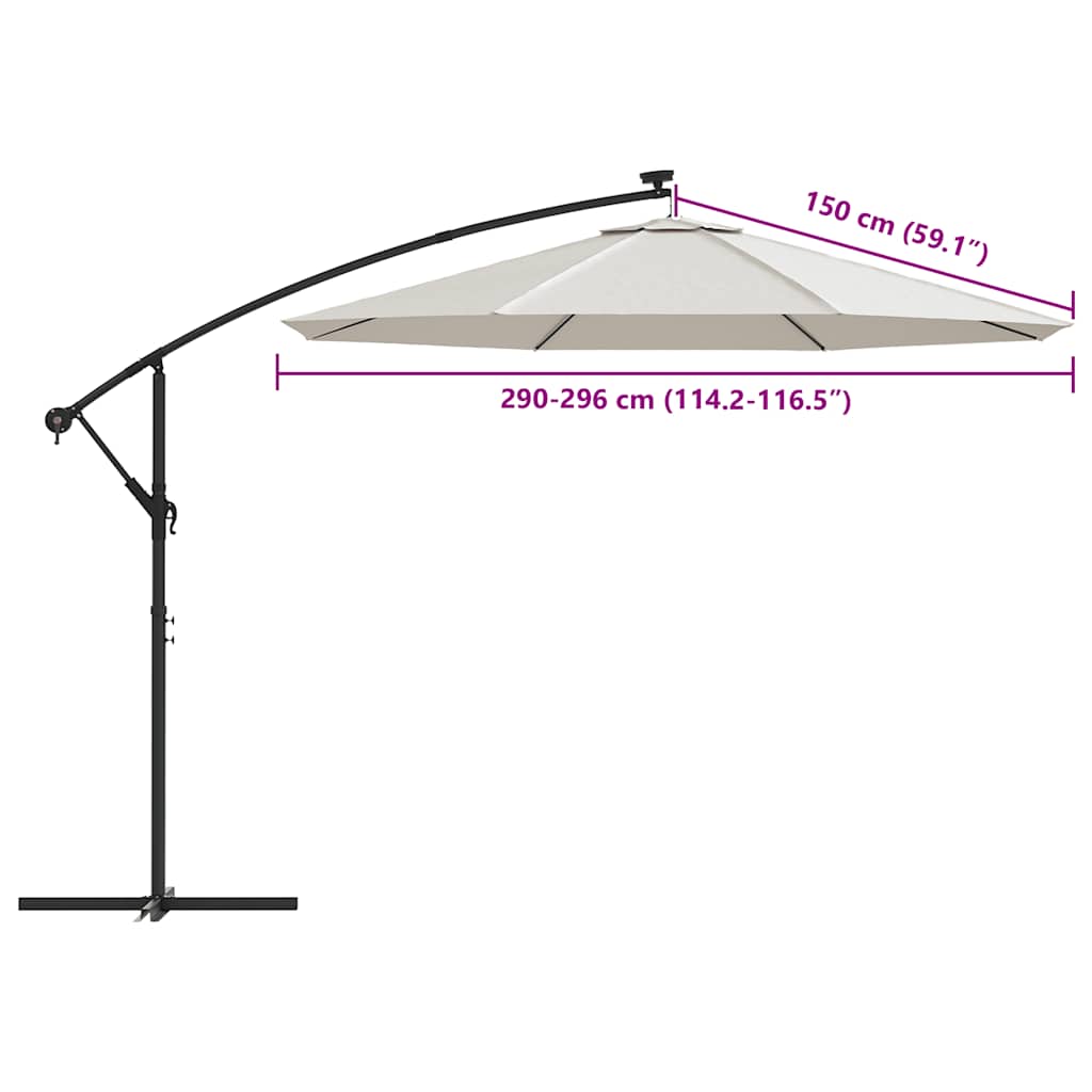 8720286164860_g_en_hd_6 vidaXL Replacement Fabric for Cantilever Umbrella Sand White 300 cm - Image 8