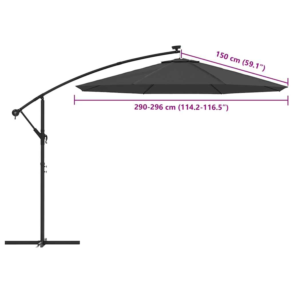 8720286164877_g_en_hd_6 vidaXL Replacement Fabric for Cantilever Umbrella Anthracite 300 cm - Image 8