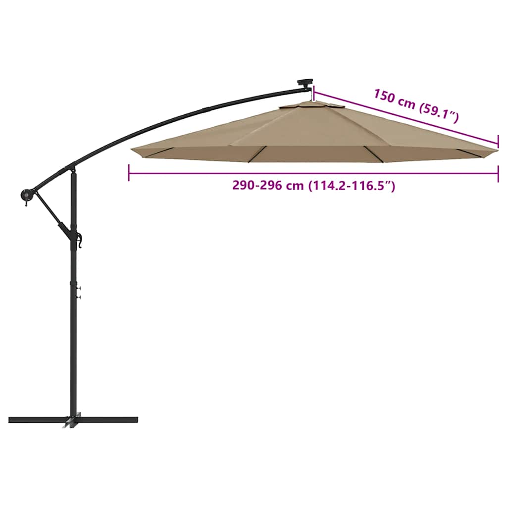 8720286164884_g_en_hd_6 vidaXL Replacement Fabric for Cantilever Umbrella Taupe 300 cm - Image 8