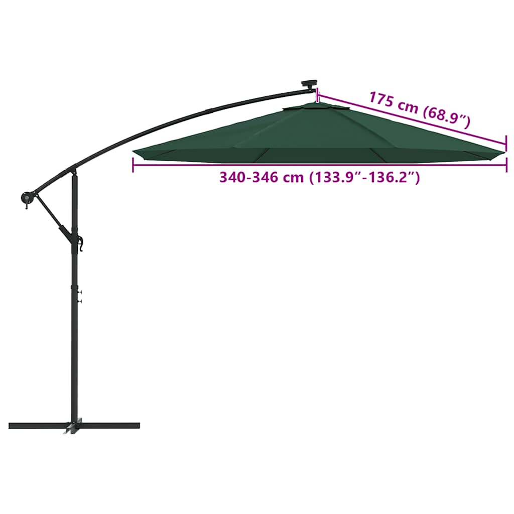 8720286164938_g_en_hd_6 vidaXL Replacement Fabric for Cantilever Umbrella Green 350 cm - Image 8