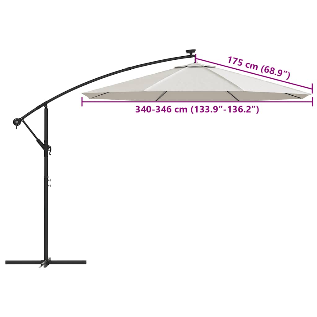 8720286164952_g_en_hd_6 vidaXL Replacement Fabric for Cantilever Umbrella Sand White 350 cm - Image 8