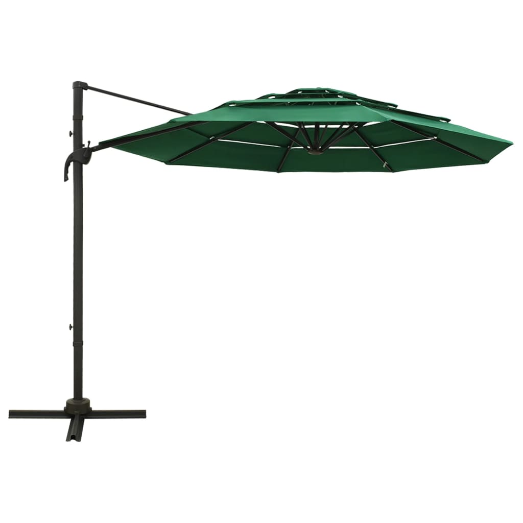 8720286165119_g_en_hd_1 vidaXL 4-Tier Garden Parasol with Aluminium Pole Green 3x3 m - Image 2
