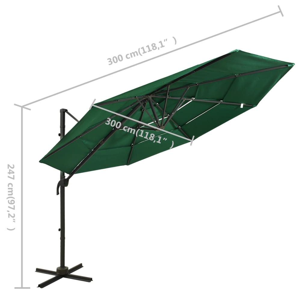 8720286165119_g_en_hd_7 vidaXL 4-Tier Garden Parasol with Aluminium Pole Green 3x3 m - Image 8