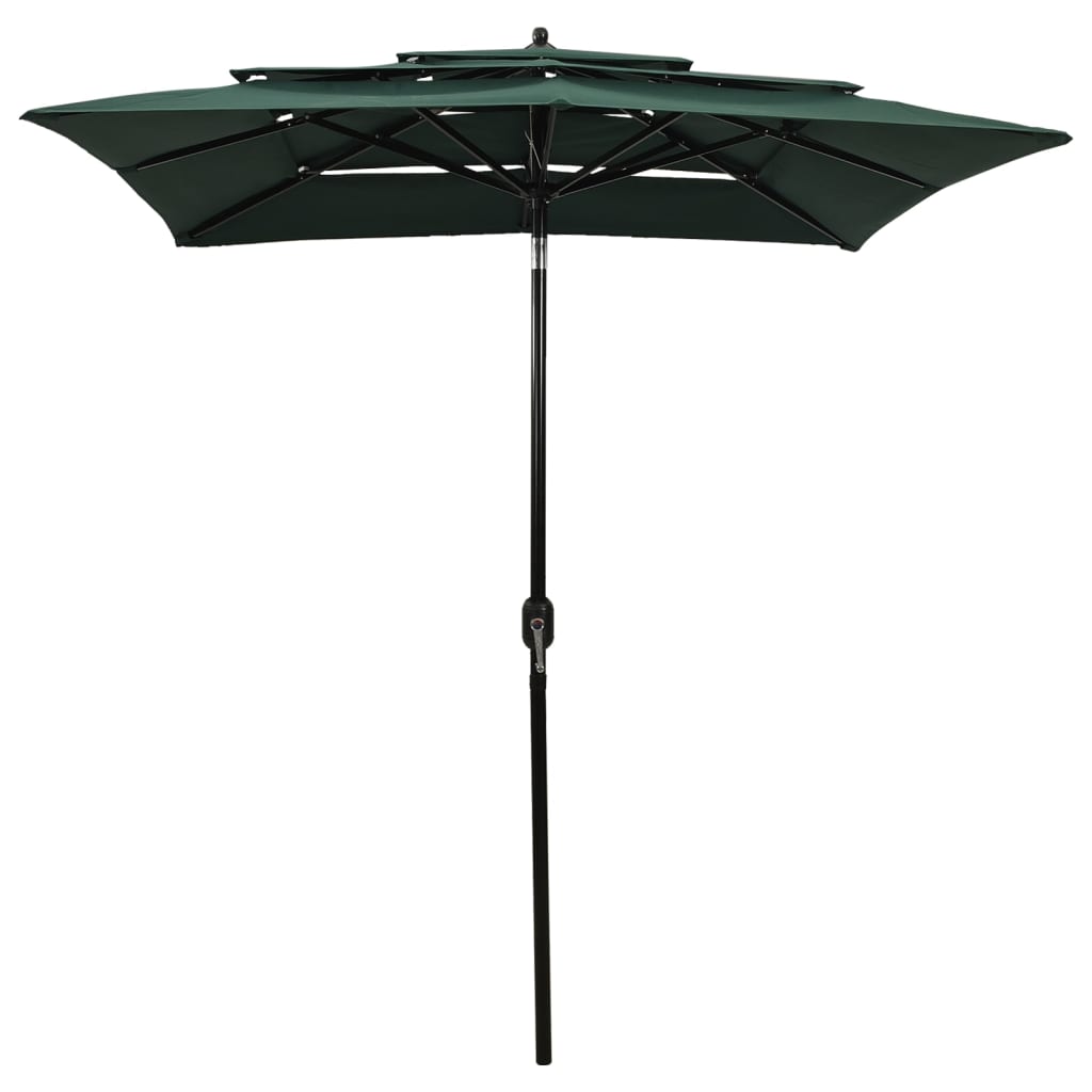 8720286165270_g_en_hd_1 vidaXL 3-Tier Garden Parasol with Aluminium Pole Green 2x2 m - Image 2
