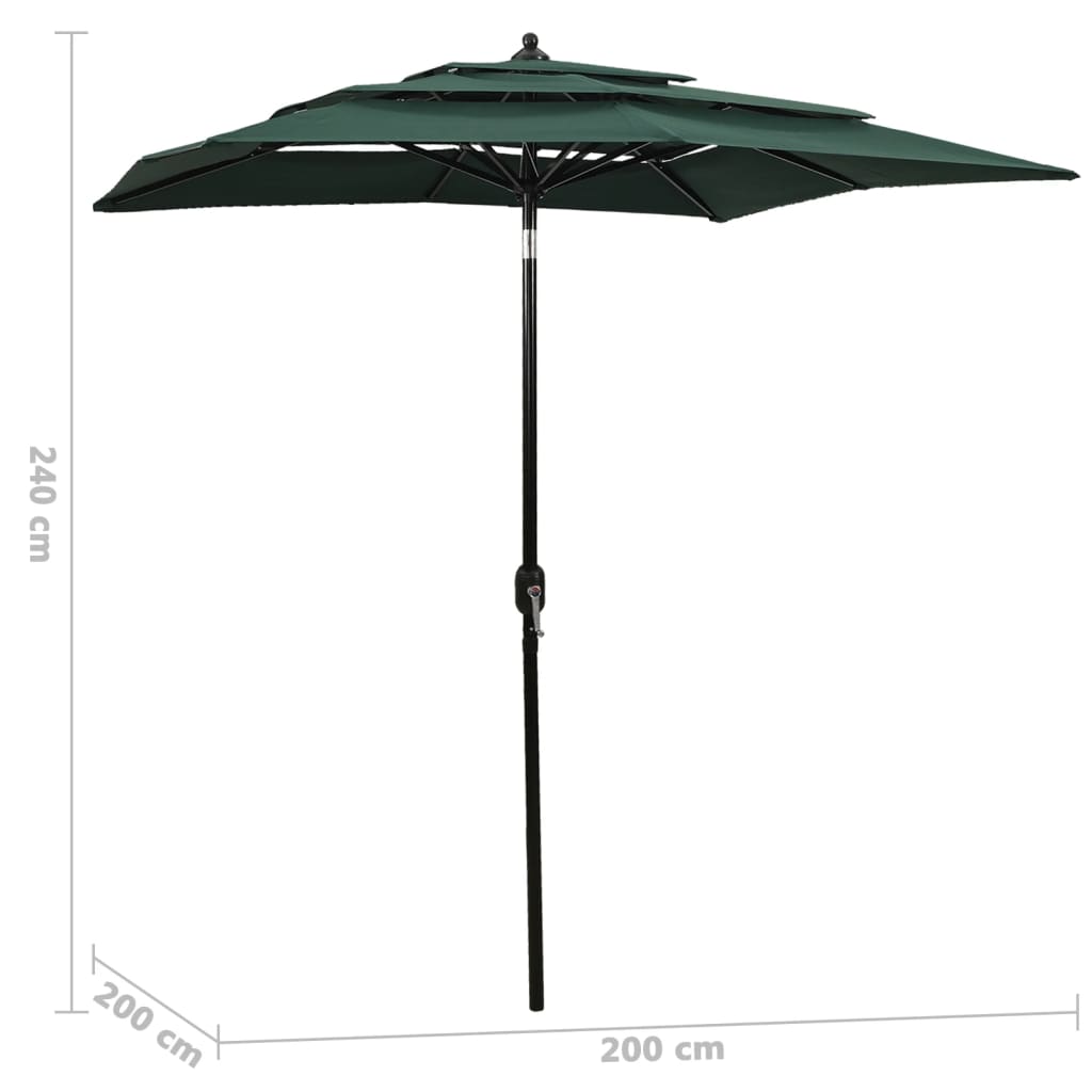 8720286165270_g_en_hd_5 vidaXL 3-Tier Garden Parasol with Aluminium Pole Green 2x2 m - Image 6