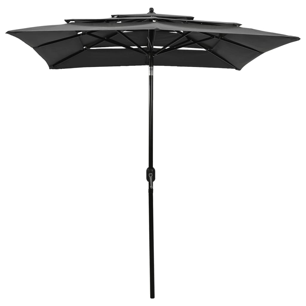 8720286165287_g_en_hd_1 vidaXL 3-Tier Garden Parasol with Aluminium Pole Anthracite 2x2 m - Image 2