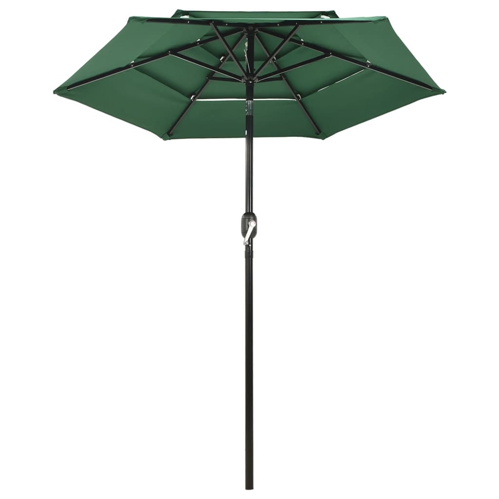 8720286165355_g_en_hd_1 vidaXL 3-Tier Garden Parasol with Aluminium Pole Green 2 m - Image 2