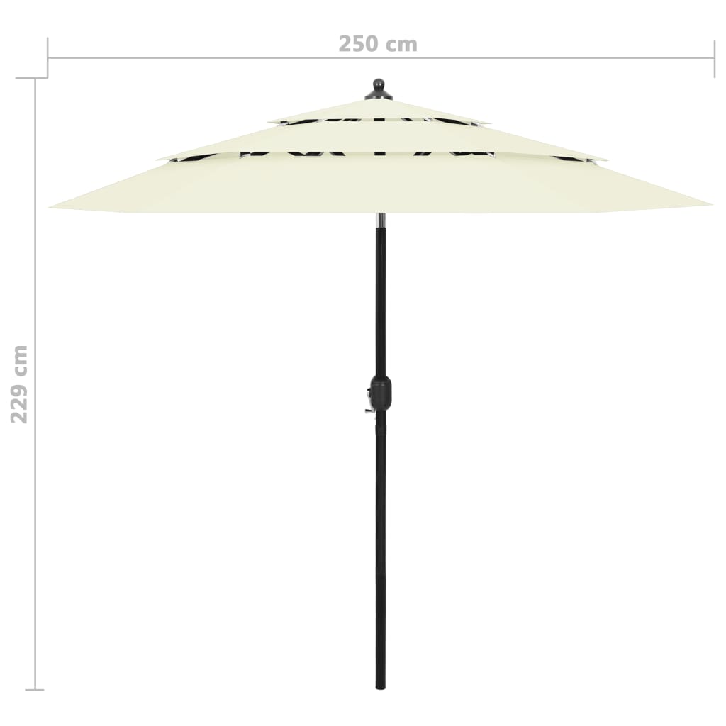 8720286165423_g_en_hd_7 vidaXL 3-Tier Garden Parasol with Aluminium Pole Sand 2.5 m - Image 8