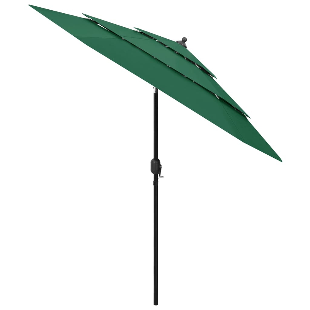 8720286165430_g_en_hd_1 vidaXL 3-Tier Garden Parasol with Aluminium Pole Green 2.5 m - Image 2