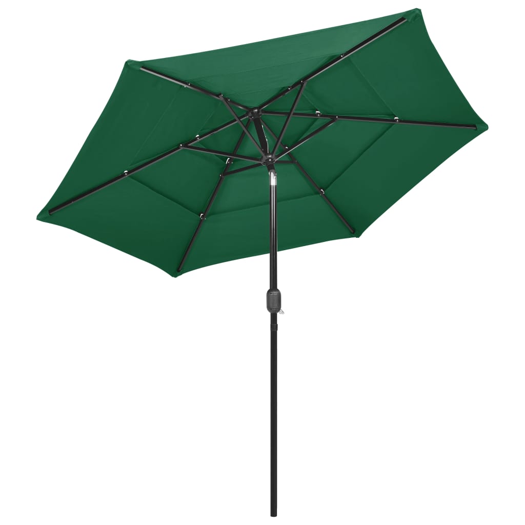 8720286165430_g_en_hd_2 vidaXL 3-Tier Garden Parasol with Aluminium Pole Green 2.5 m - Image 3