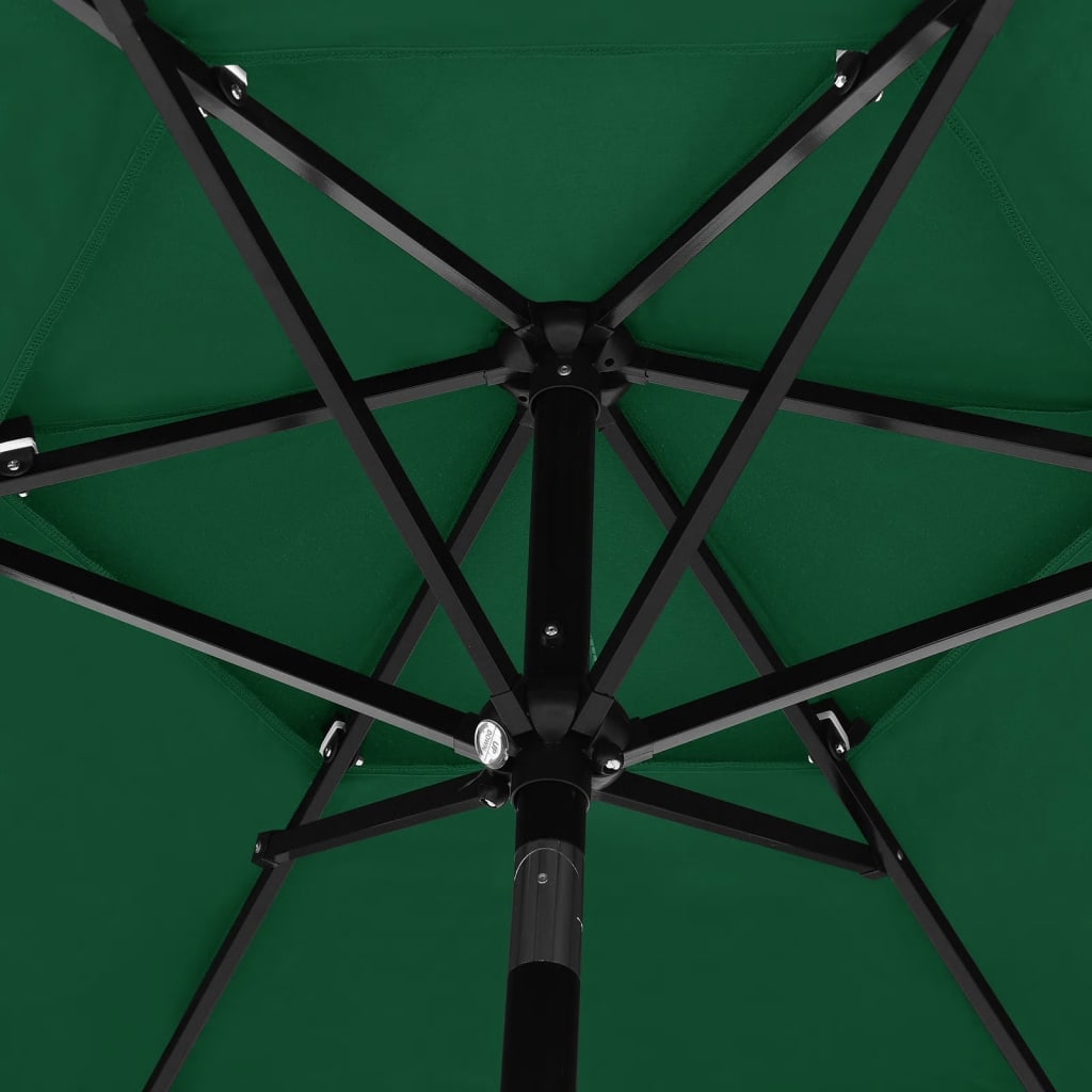 8720286165430_g_en_hd_4 vidaXL 3-Tier Garden Parasol with Aluminium Pole Green 2.5 m - Image 5