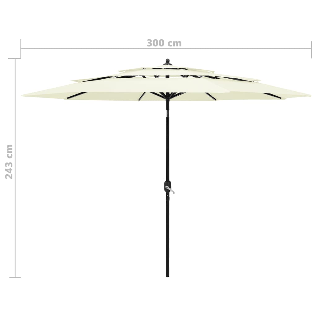 8720286165508_g_en_hd_7 vidaXL 3-Tier Garden Parasol with Aluminium Pole Sand 3 m - Image 8