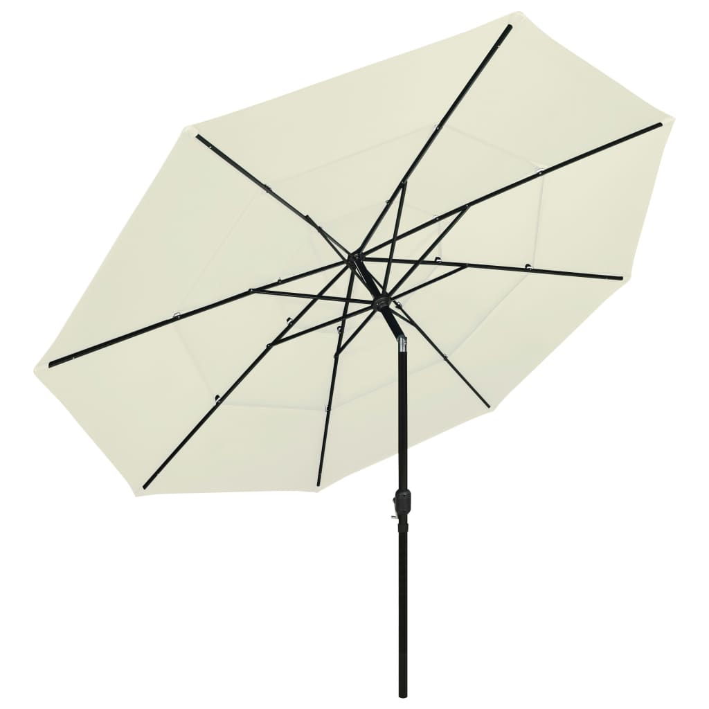 8720286165584_g_en_hd_1 vidaXL 3-Tier Garden Parasol with Aluminium Pole Sand 3.5 m - Image 2