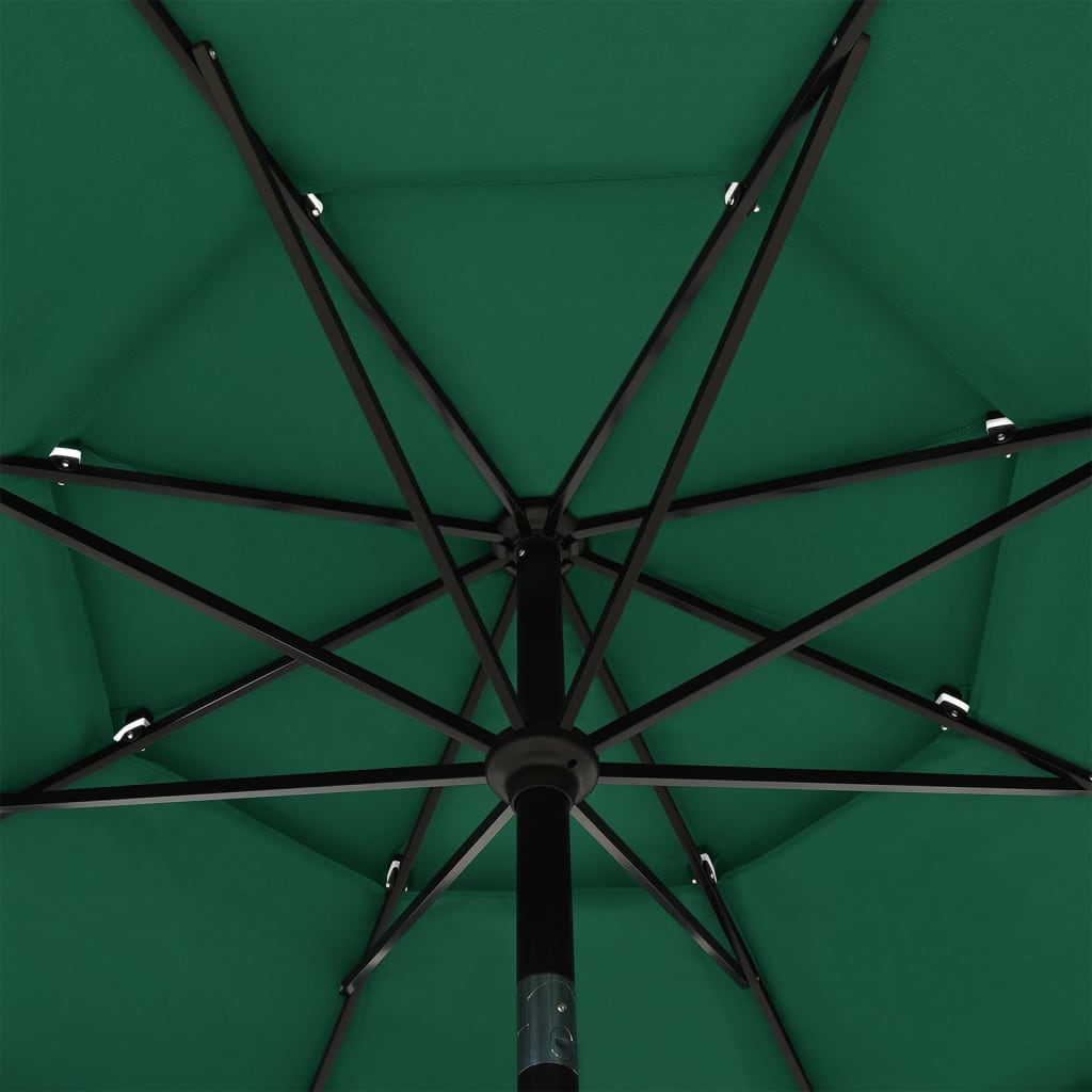 8720286165591_g_en_hd_4 vidaXL 3-Tier Garden Parasol with Aluminium Pole Green 3.5 m - Image 5