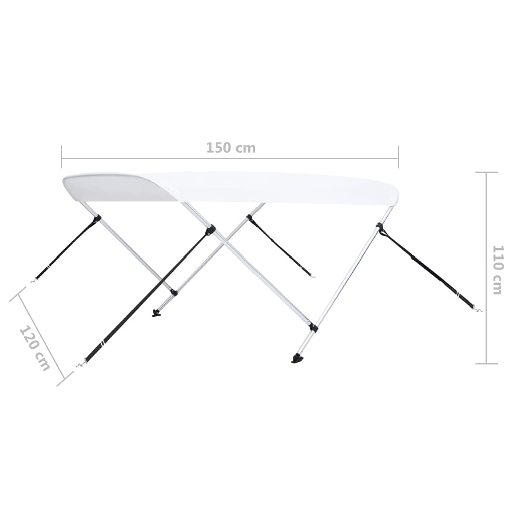 8720286166901_g_en_hd_11 vidaXL 2 Bow Bimini Top White 150x120x110 cm - Image 13
