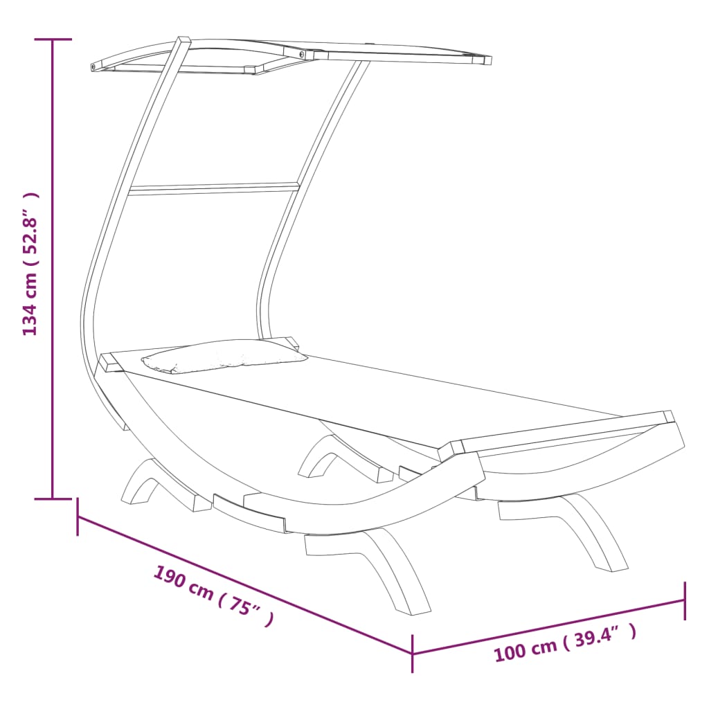 8720286167342_g_en_hd_4 vidaXL Outdoor Lounge Bed with Canopy 100x190x134 cm Solid Bent Wood Cream - Image 6