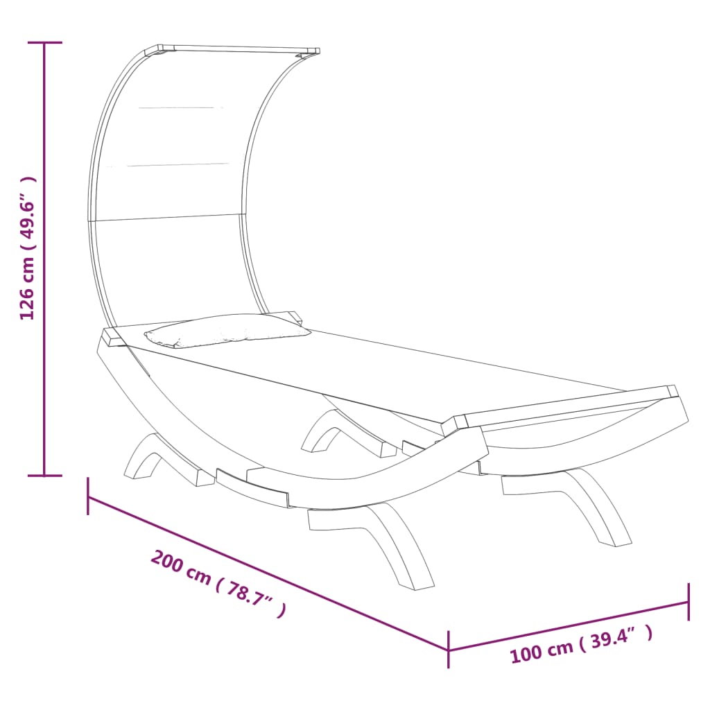8720286167366_g_en_hd_4 vidaXL Outdoor Lounge Bed with Canopy 100x200x126 cm Solid Bent Wood Cream - Image 6