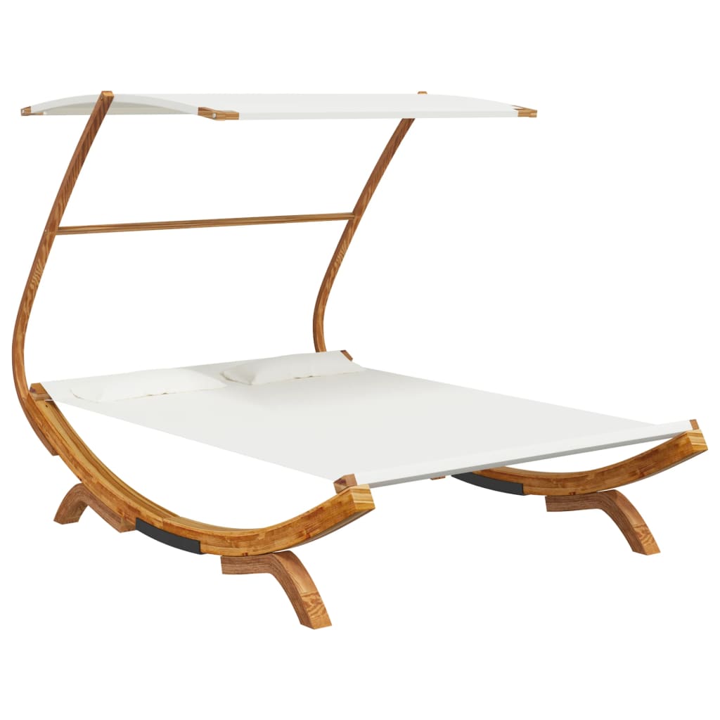 8720286167427_a_en_hd_1 vidaXL Outdoor Lounge Bed with Canopy 165x203x138 cm Solid Bent Wood Cream - Image 2
