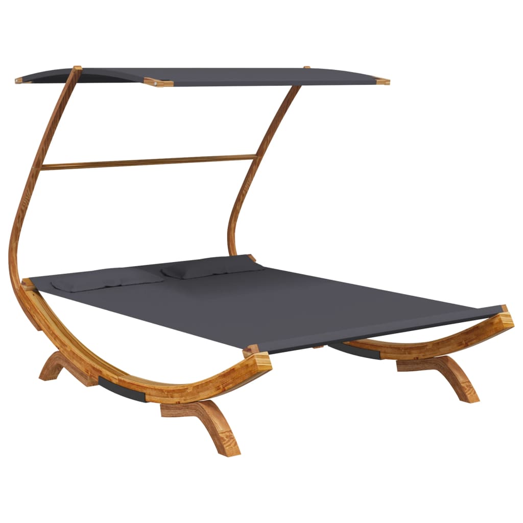 8720286167434_a_en_hd_1 vidaXL Outdoor Lounge Bed with Canopy 165x203x138 cm Solid Bent Wood Anthracite - Image 2