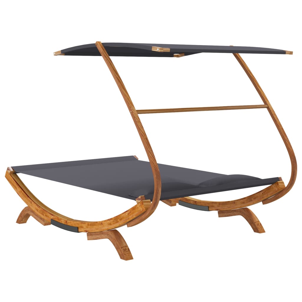 8720286167434_g_en_hd_3 vidaXL Outdoor Lounge Bed with Canopy 165x203x138 cm Solid Bent Wood Anthracite - Image 5
