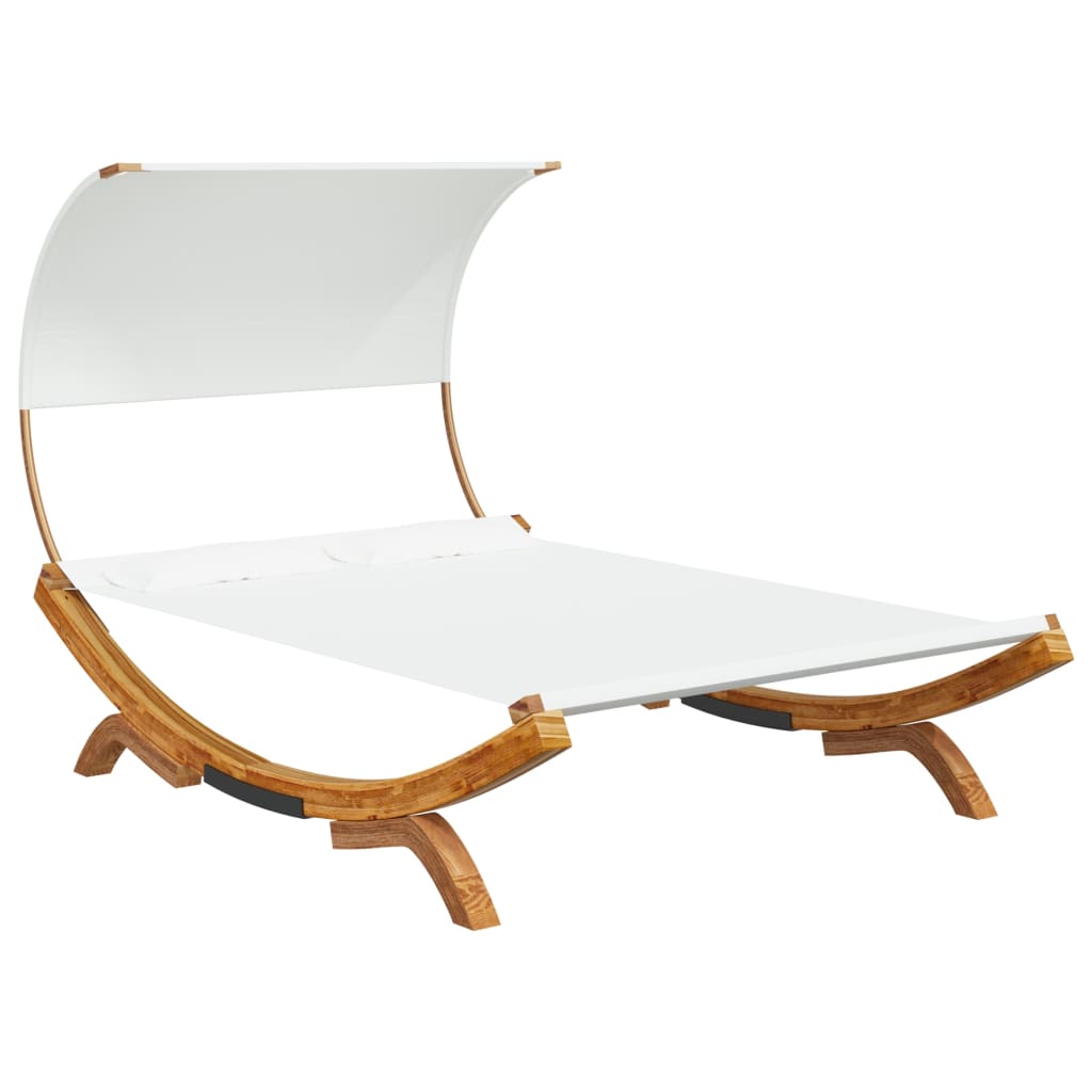8720286167441_a_en_hd_1 vidaXL Outdoor Lounge Bed with Canopy 165x203x126 cm Solid Bent Wood Cream - Image 2
