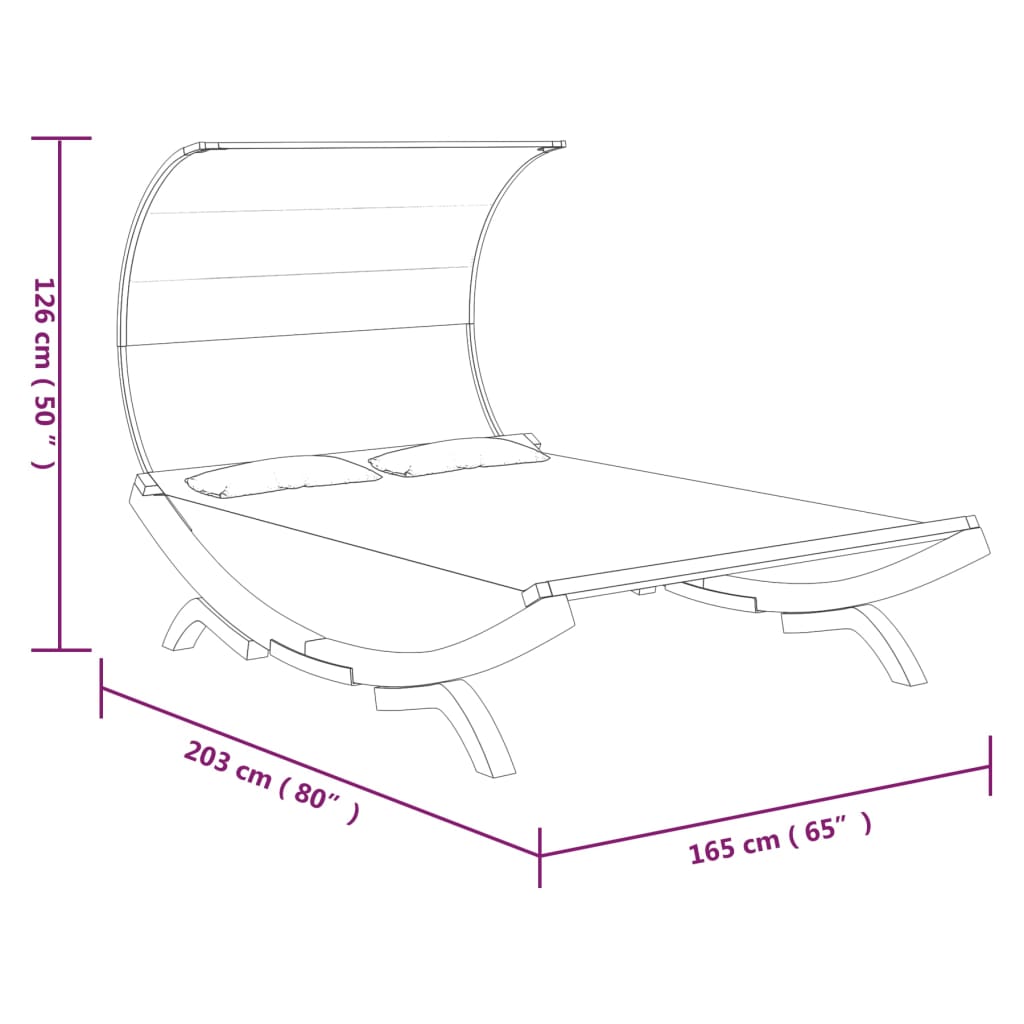 8720286167441_g_en_hd_4 vidaXL Outdoor Lounge Bed with Canopy 165x203x126 cm Solid Bent Wood Cream - Image 6
