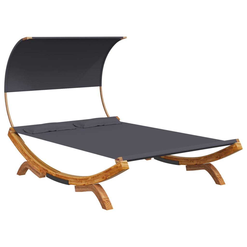 8720286167458_a_en_hd_1 vidaXL Outdoor Lounge Bed with Canopy 165x203x126cm Solid Bent Wood Anthracite - Image 2