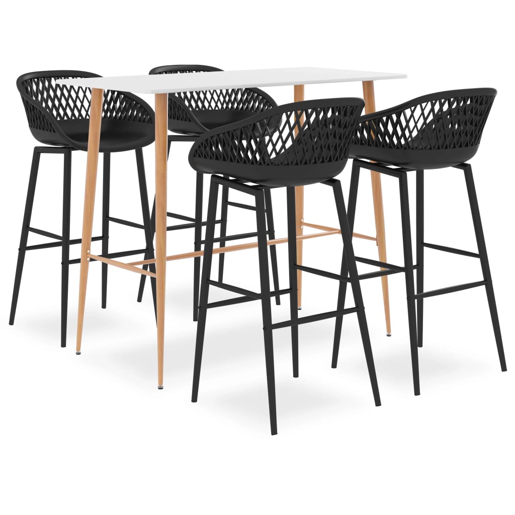 8720286172742_a_en_hd_1 vidaXL 5 Piece Bar Set White and Black - Image 1