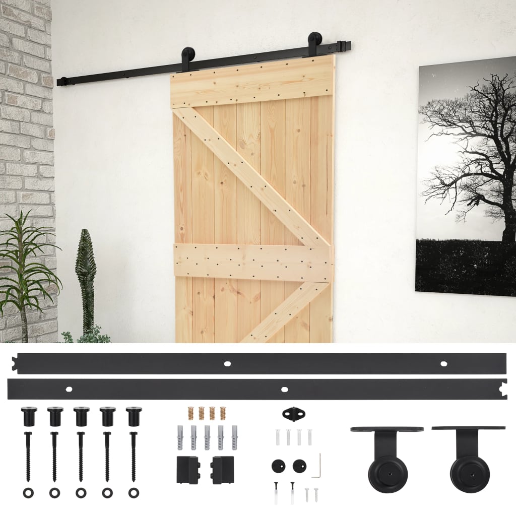 8720286173329_a_en_hd_1 vidaXL Sliding Door with Hardware Set 80x210 cm Solid Pine Wood - Image 2