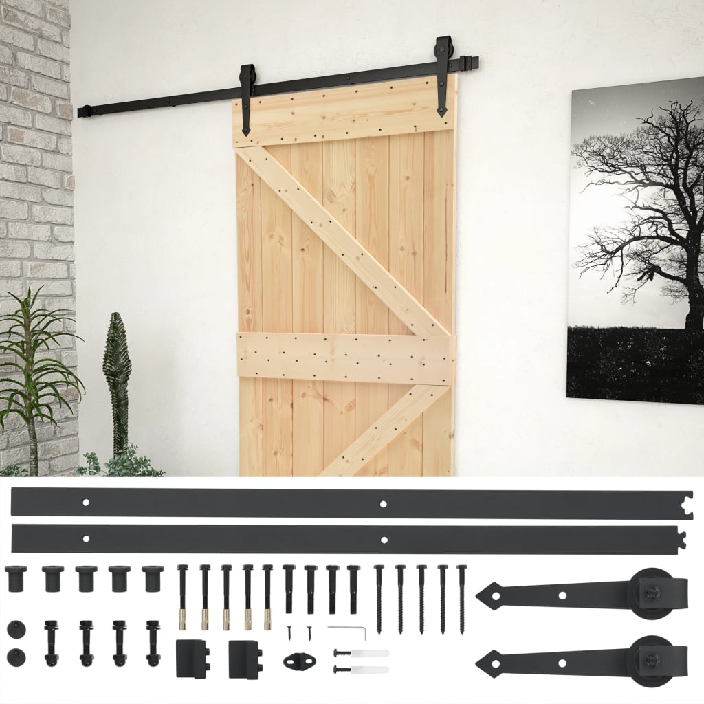 8720286173367_a_en_hd_1 vidaXL Sliding Door with Hardware Set 90x210 cm Solid Pine Wood - Image 2