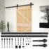 vidaXL Sliding Door with Hardware Set 90x210 cm Solid Pine Wood - Image 2