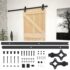 vidaXL Sliding Door with Hardware Set 90x210 cm Solid Pine Wood - Image 2