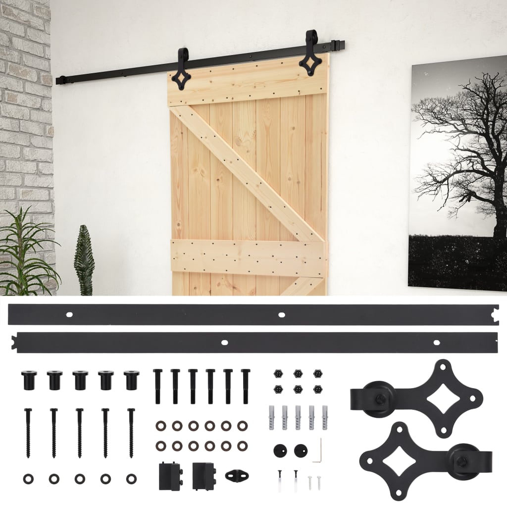 8720286173381_a_en_hd_1 vidaXL Sliding Door with Hardware Set 90x210 cm Solid Pine Wood - Image 2